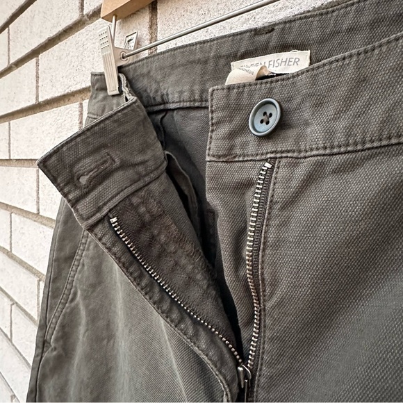 Eileen Fisher Organic Cotton Hemp Tapered Pant Seaweed Green - Picture 5 of 13